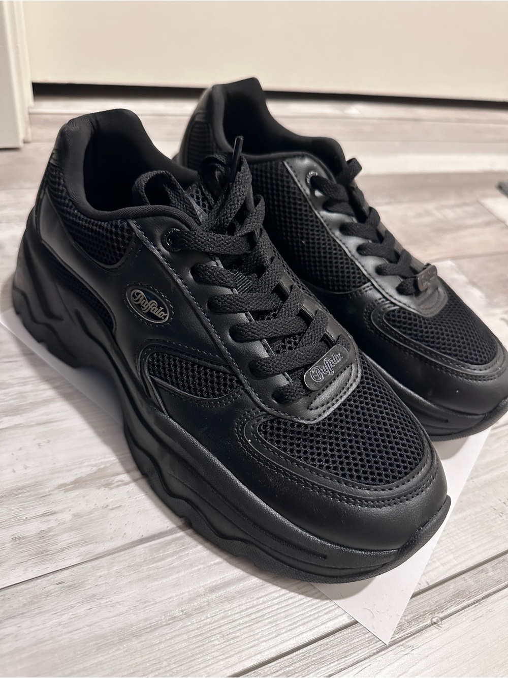 Buffalo women’s Black Athletic Mesh & Synthetic Sneakers